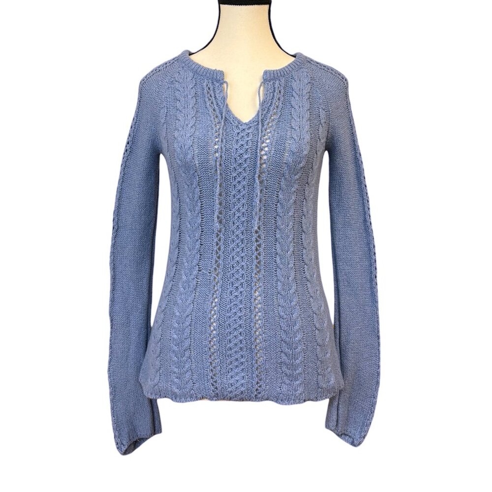 American Eagle Vintage Blue Knit Cotton Sweater Pullover (S)